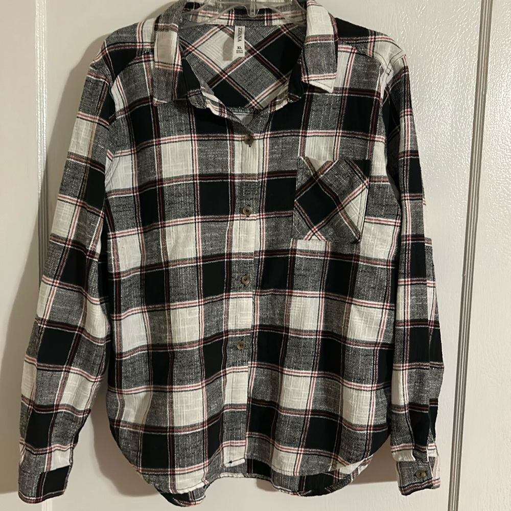 Button up plaid shirt